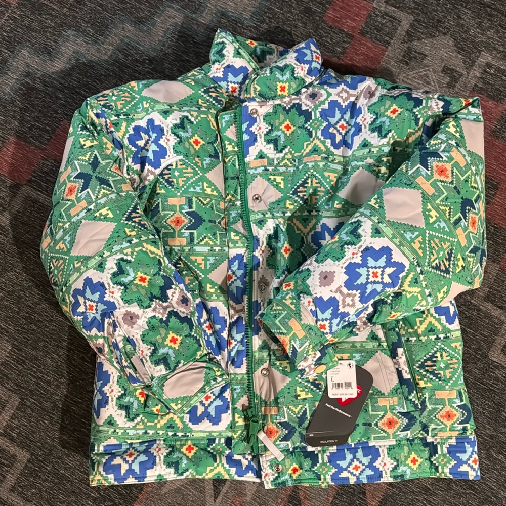 NEW FP MOVEMENT  Bunny Slope Printed Puffer Coat Ski Jacket